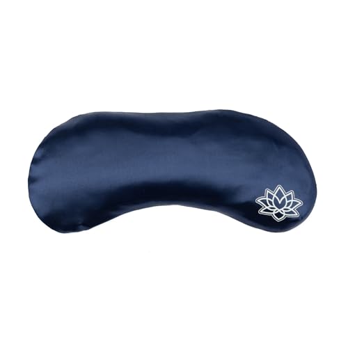 Bodhi Cojín para ojos suave con relleno de semillas de lino de lavanda para yoga, relajación y meditación (berenjena, loto)