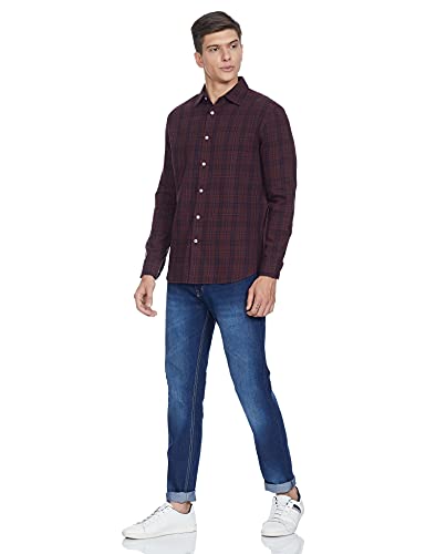 Image of Marks & Spencer Men's Regular (Shirt Wine XS)
