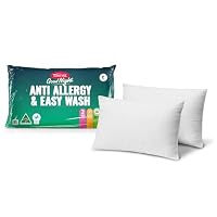 Tontine Good Night Anti Allergy & Easy Wash Pillows 2 Pack – Medium Support, Hypoallergenic, Machine Washable, Australian Made