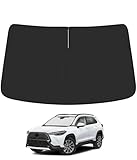 BIBLOZ Windshield Sun Shade for Toyota Corolla Cross 2022-2025 2026 Accessories Foldable Sunshade with Storage Pouch PET Material Keeps The Car Cool Inside(Not for Corolla)