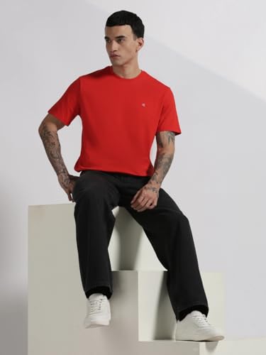 Image of Solid Straight fit Cotton t-Shirt