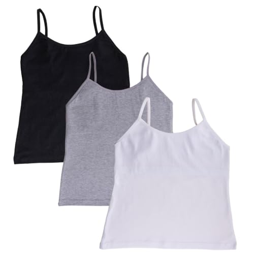 Image of Adira | Cotton Camisole for Beginners | Beginners Cami for Puberty | Flat Padding for Nipple Coverage | Confidence for School & Home | Soft Stretchy Cotton | Pack of 3