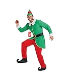 Fun Shack Disfraz Elfo Adulto Hombre, Traje Duende Navidad, Disfraces para Carnaval y Navidad, M