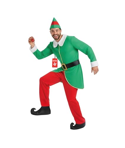 Fun Shack Disfarce de Elfo Adulto para Homem, Fato de Duende de Natal, Disfarces para Carnaval e Natal, verde, XL