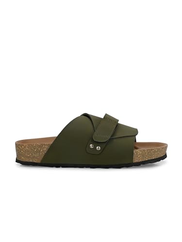 Image of EL PASO Men's Leather Cushioned Cork Sole Sandal Slippers (Size 6 to 12)