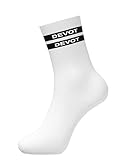 DEVOT Socken – Unisex Crew Socks mit schwarzem DEVOT Schriftzug Fetisch Mode für Sie & Ihn | BDSM | Submissive Bedroom Statement (DE/NL/SE/PL, Numerisch, 36, 40, Regular, Regular, weiß, DEVOT 36-40)