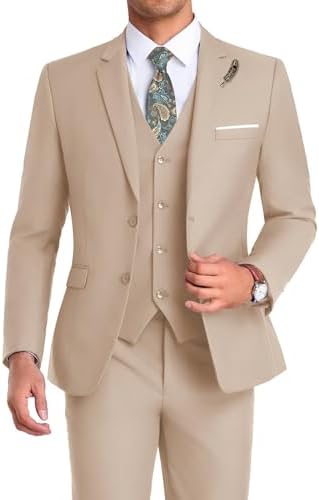 Mrbuerly mens Men Suits 3 Piece Tuxedo