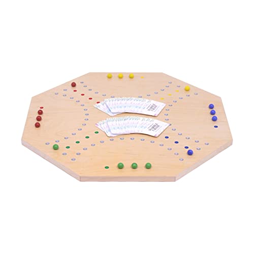 Juego de Mesa Marble Chase con Tablero de Madera y Cartas miniatura 2