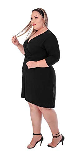 Vestido Juliana Plus Size Malha Com Forro (PRETO, G3)