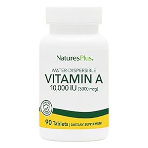 NaturesPlus Vitamin A (Palmitate) – 10,000 iu – Healthy Skin, Eyes, Vision & Immune System – Water Soluble for Maximum…