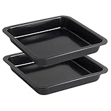 Hbbgdiy 2 pièces moule à brownie 8 pouces moule à gâteau carré antiadhésif plat de cuisson en acier au carbone résistant la chaleur cuisson facile nettoyer pour gâteaux pain pizza biscuits ustensile