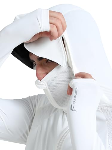 Image of FABSPORTS Men's UPF 50+ Sun Protection Jacket - Lightweight, Full Zip Summer Hoodie with Detachable Hood, Quick-Dry Fabric & Pockets, Ideal for Outdoor Use