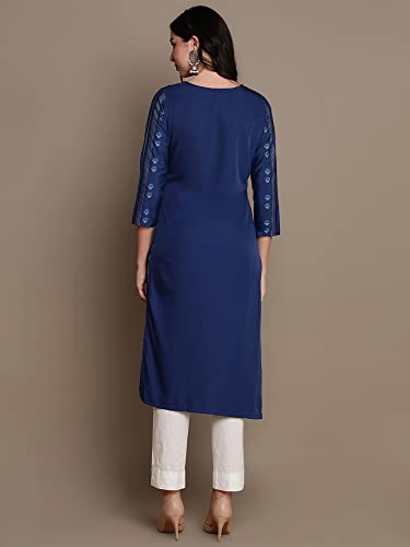 Image of Vaamsi Women's Crepe Solid Regular Kurta