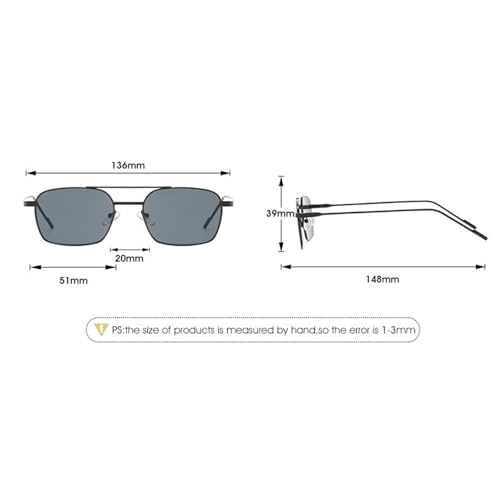 willochra Fashion Square Pilot Sunglasses Women Men Trendy Retro Gold Metal Double Bridge Outdoor Sun Glasses UV4004