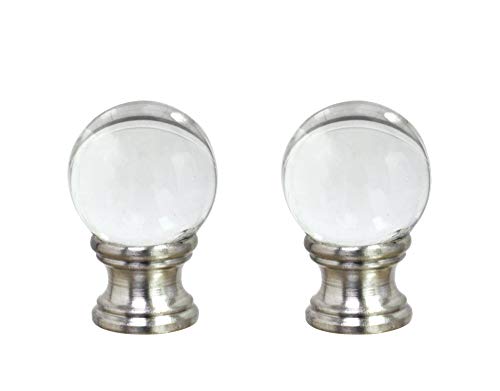 Aspen Creative 24014-12, 2 Pack Clear Glass Ball Lamp Nickel Finish, 1 1/2"