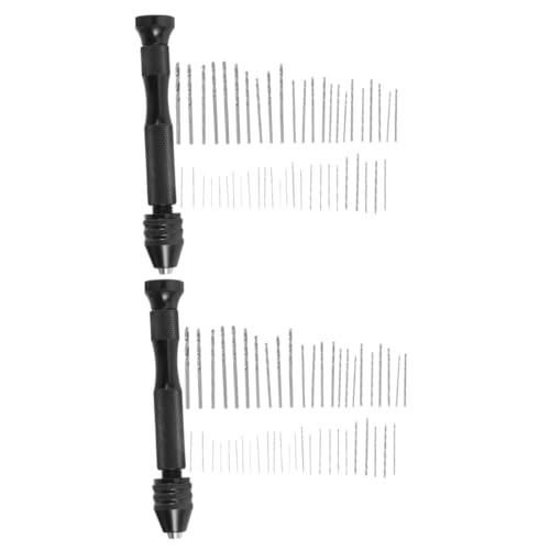 Lurrose 2 Sets Crafted Hand Drill Bits Set Mini Drill for Jewelry Making Precision Tools