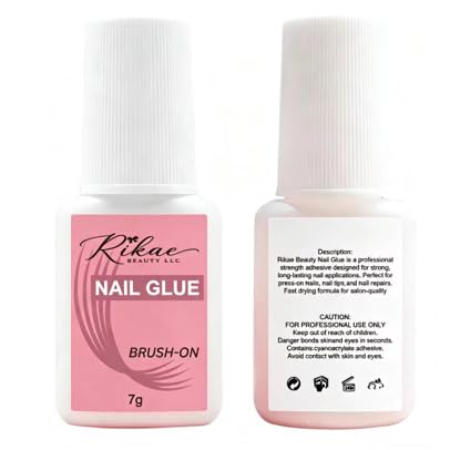 Beauty Air Dry Brush On Nail Glue for Press On Nails, No Lamp Needed, Precision Brush Applicator for False Nail Tips and Nail Art, 7g