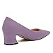 GUAVAIVY Women's Pumps, Pointed Toe Low Heel Shoes, Fashion Womens Dress Pumps for Daily Party Work Lavender Suede Size 6
