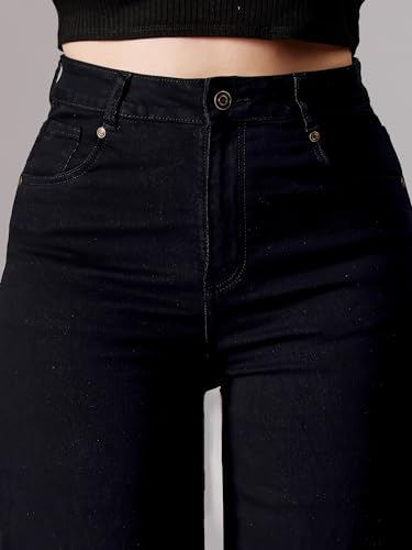Image of Miss Chase A+ Women's Wide-Leg High Rise Regular-Length Stretchable Denim Jeans