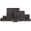 Stone Lain Jonny Stoneware 12 Piece Dinnerware Set, Home Kitchen Modern Square Dish Set with Dinner Plates, Salad Plates, Bowls, Brown