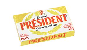 President Unsalted Butter Portions 10gr, 100 pieces