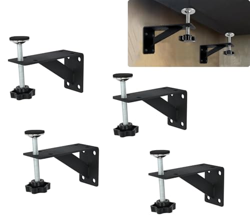 Nisorpa Undermount Sink Brackets 4 Pack, Adjustable Undermount Sink Support Bars for Kitchen, Bathroom, Black Kitchen Sink Support Legs