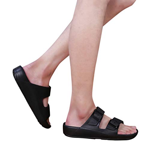 Black Slide Sandals for Men Soft Lightweight Slip on Beach Sandal Waterproof House Slippers Outdoor Footwear2