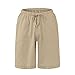 Ymosrh Mens Shorts Casual, Men's Casual for Men Casual Summer Short Shorts Cotton Fashion Casual Hemp Drawstring Solid Color Beach Shorts Pants Casual Golf Shorts Casual Grey Khaki (5XL, Khaki)