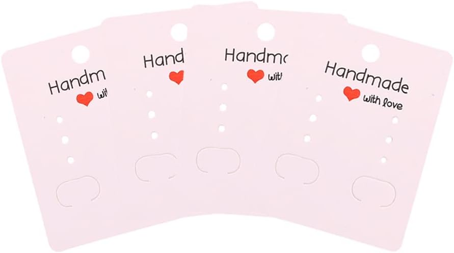 100 Pcs Earring Display Cards Jewelry Display Cards Kraft Paper Hanging Earring Ear Stud Cards Cardboard Holder for Jewelry Earring White