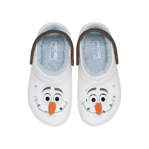 Image of Crocs Kids' Frozen Olaf Classic Fuzzy Lined Slip On Clogs