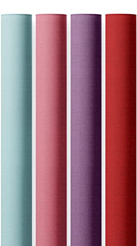Papers For You Kit 4 Telas de Encuadernar Lisa 142x50cm (Aquamarine - Audry´s Blush - Plum - Pomegranate)