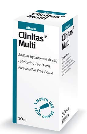 Clinitas 0.4% Soothe Eye Drops for Dry Eye. Suitable for Contact Lens wearers and Preservative Free for the Relief of Dry and Gritty Eyes 10ml Multi use Bottle
