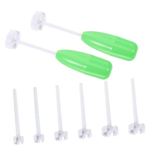 Cabilock 2 Sets Multifunctional Cherry Corer Fruit Core Remover Tools for Quick Pitting Kitchen Gadgets Green White for Home Use