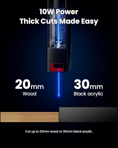 Image of LONGER Ray5 Laser Engraver, 10000mW Portable Laser Engraver & Cutter, 12000mm /min High-Speed, for Wood, Acrylic, Glass & Leather, Ideal for Small Business & DIY, 125x130mm Working Area