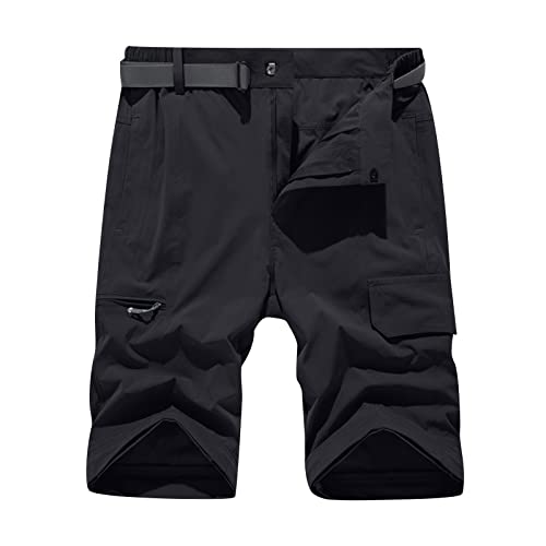Men Cargo Pants Regular Fit Solid Quick Dry Zip Off Straight Legs Casual Multi Pockets Work Utility Loose Trouser3