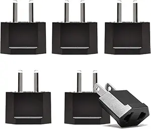 Australia, China Plug Adapter Socket by Ceptics, India to Chinese, New Zealand 2 Pin Type I Adaptor Power Wall Adapter, Argentina, Round to Angled Flat Pin Converter - 6 Pack