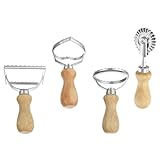 jojofuny 4 Stück Legierungs Keksformen Teigtaschenformer Groß Robustes Material mit Rundem Quadratischem Herz und Rollenausstecher Backzubehör für Küche und Teig