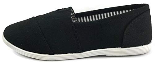 Image of Womens Canvas Slip-On Shoes with Padded Insole