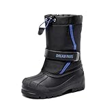 DREAM PAIRS Boys & Girls Mid Calf Water-Resistant Winter Snow Boots for Toddler/Little/Big Kid,Size 5 Toddler,Black/Royal,KAMICK