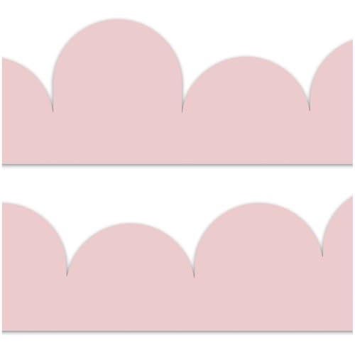 Yabaduu Cenefa de 15 x 200 cm para Habitación Infantil, Decoración Skandi Scandi, Adhesivo de Pared para Niños y Niñas, Y034 (Polvo Rosa)