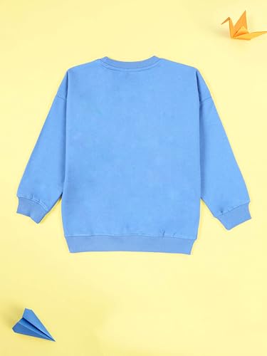 Image of KiddoPanti Boys Solid Round Neck Full Sleeve Fleece Sweatshirt | 60% Cotton 40% Polyester | Soft Warm Winter Pullover | Ribbed Cuffs & Hem | Casual Winter Sweatshirt for Kids