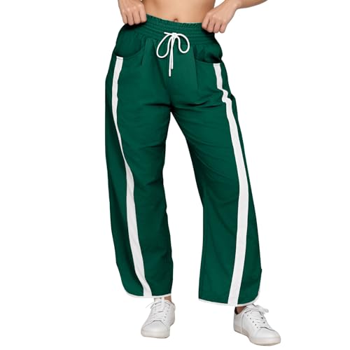 GOFULY Wide Leg Pants for Women Loose Fit High Waistd Pants Cute Elastic Waist Drawstring Sweatpants Pocket Joggers Trousers2