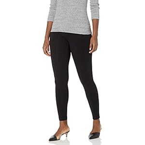 HUE-Womens-Cotton-Ultra-Legging-with-Wide-Waistband-Assorted Hue Women's Ultra Legging with Wide Waistband - Medium - Black