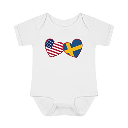 Swedish and American - Infant Bodysuit Baby Romper White