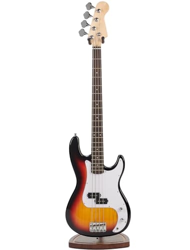 Musbeat Bass Guitar Stand, Electric Bass Stand for Studio, Living Room, Handcrafted Electric Bass Guitar Stand, Wood Guitar Stand Floor for Electric Guitar, Bass Guitar, Banjo, Guitar Gifts for Men