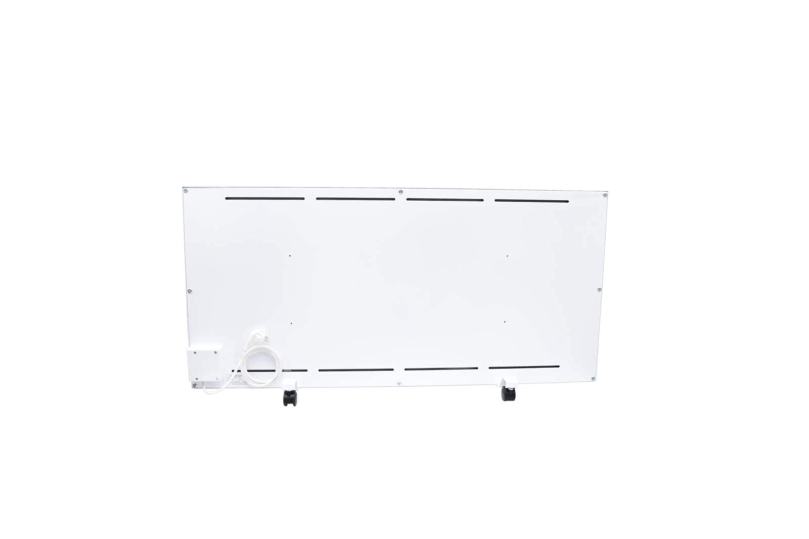 XIMAX Grzejnik elektryczny na podczerwień z rolkami i termostatem pokojowym, mobilne ogrzewanie postojowe, 900 W, 535 x 1200 mm, 230 V (50 Hz), biały, do pomieszczeń do 18 m²