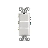 Eaton 7729W-SP 15-Amp 120-Volt Decorator Heavy Duty Grade Three Single-Pole Combination Switches, White