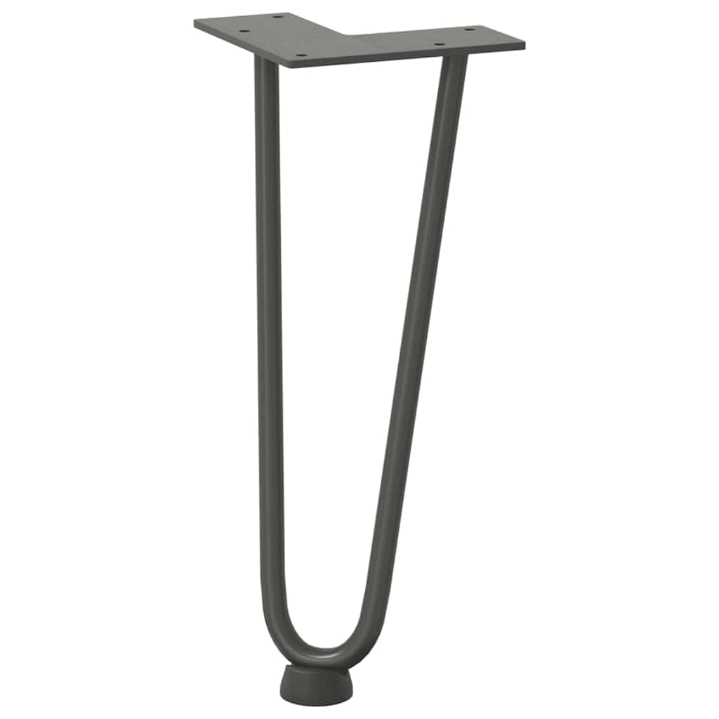 Patas de horquilla para mesa de café, 4 unidades, color antracita, 30 cm, acero macizo, patas de muebles, altura regulable, con tornillos, para estructuras de mesa estables y muebles de