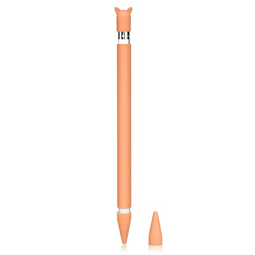 Silicone Case For Apple Pencil Holder Sleeve Skin Pocket Cover Accessories For Ipad Pro 9.7/10.5/12.9, Cute Soft Grip Pouch With Charging Cap Holder And 2 Protective Nib Covers (Orange) #TOP13