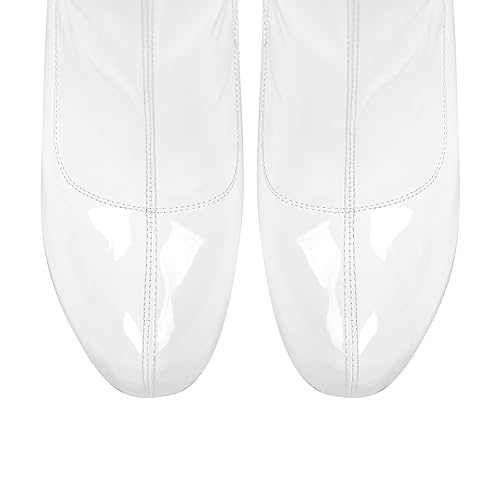 Womens Platform Round Toe Stiletto High Heel Boots for Women Zip Up Ankle Boots Motorcycle Party Dress4